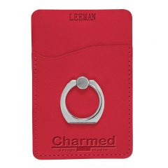 Leeman Tuscany™ Card Holder with Metal Ring Phone Stand - 1 1