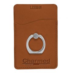 Leeman Tuscany™ Card Holder with Metal Ring Phone Stand - 1 3