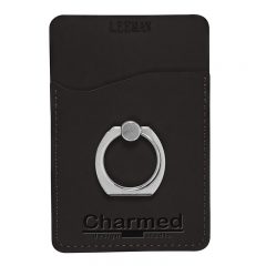 Leeman Tuscany™ Card Holder with Metal Ring Phone Stand - 1 5