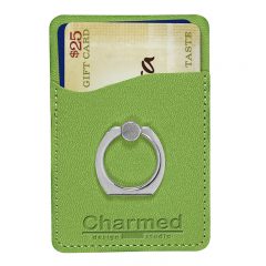 Leeman Tuscany™ Card Holder with Metal Ring Phone Stand - 1 8