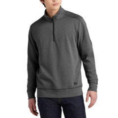 New Era® Tri-Blend Fleece 1/4-Zip Pullover - 8595-BlkHthr-1-NEA512BlkHthrModelFront1-1200W