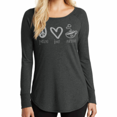 District Made® Women’s Perfect Tri ® Long Sleeve Tunic - 8678-BlackFrost-1-DT132LBlackFrostModelFront