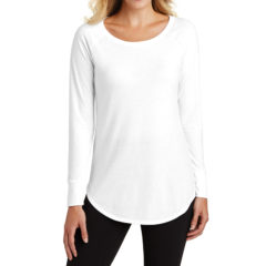 District Made® Ladies’ Perfect Tri ® Long Sleeve Tunic - 8678-White-1-DT132LWhiteModelFront-1200W