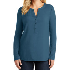 Port Authority® Ladies Concept Henley Tunic - 8722-DustyBlue-1-LK5432DustyBlueModelFront3