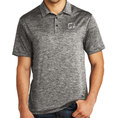 Sport-Tek® PosiCharge® Electric Heather Polo - 8759-BlackElectric-1-ST590BlackElectricModelFront-1200W