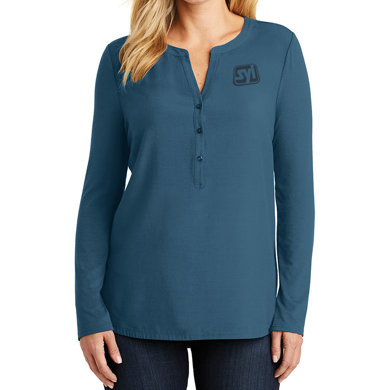 Port Authority® Ladies Concept Henley Tunic - blue