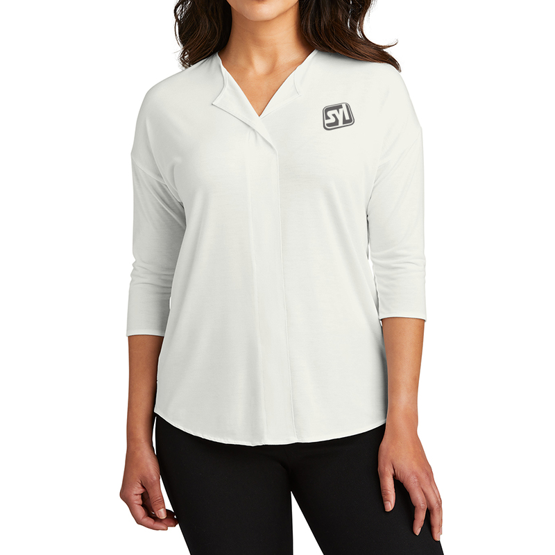 Port Authority® Ladies Concept 3/4-Sleeve Soft Split Neck Top - main