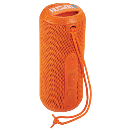 rugged bluetooth speaker waterproof fabric orange