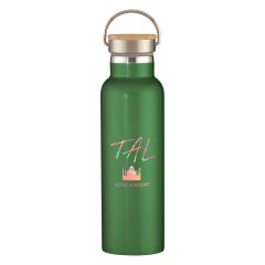 Tipton Stainless Steel Bottle with Bamboo Lid – 21 oz - 5633_GRN_Colorbrite