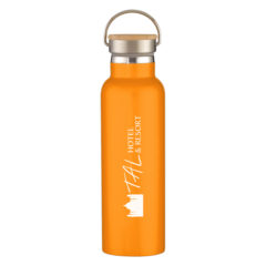Tipton Stainless Steel Bottle with Bamboo Lid – 21 oz - 5633_ORN_Silkscreen