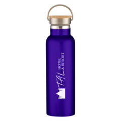 Tipton Stainless Steel Bottle with Bamboo Lid – 21 oz - 5633_PUR_Silkscreen