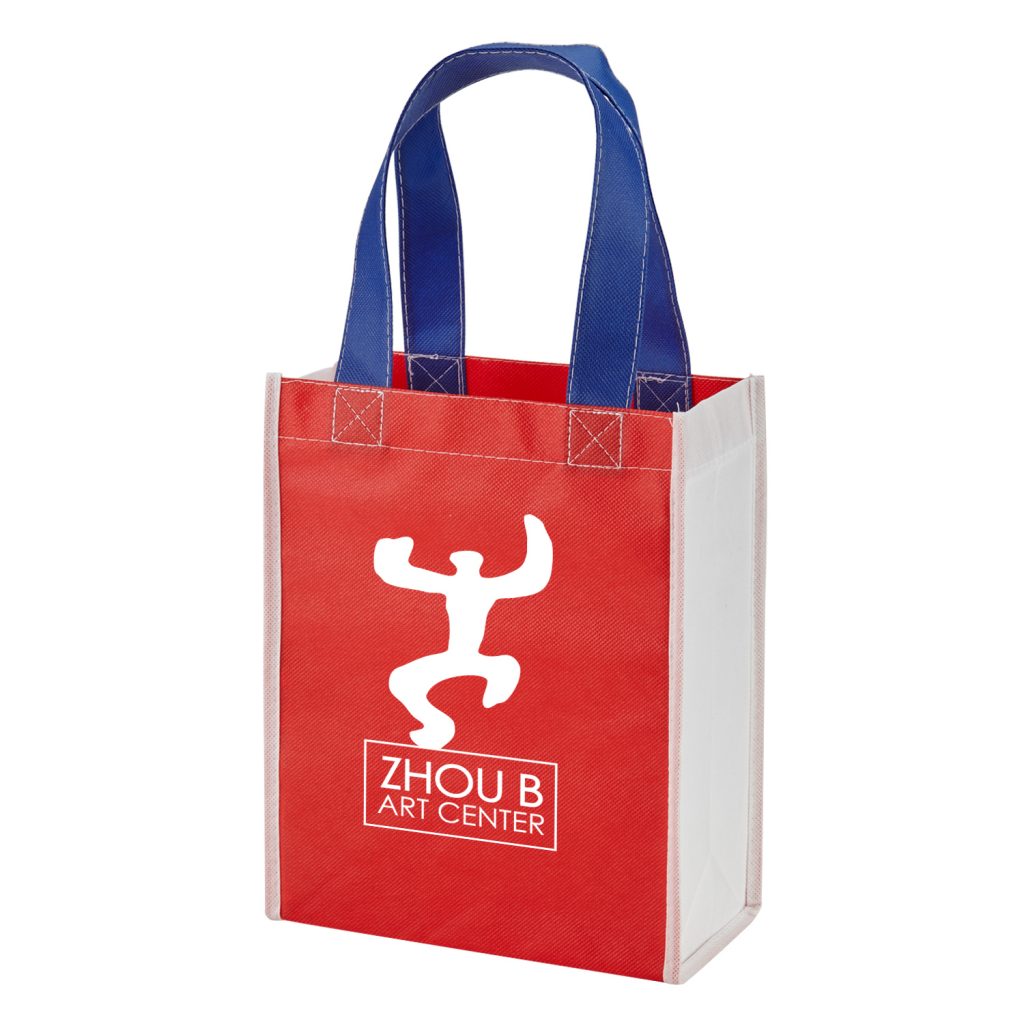 Color Combination Non-Woven Gift Tote - 1506522232_8317_red_white_blue_a