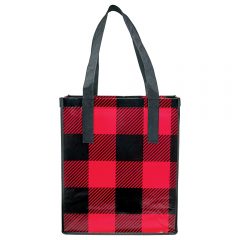 Buffalo Plaid Laminated Grocery Tote - download 2