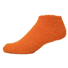 Fuzzy Footie Tread Sock with Direct Embroidery and Slip Resistant Grippers - fuzzyfootieneonorange