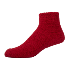Fuzzy Footie Tread Sock with Direct Embroidery and Slip Resistant Grippers - fuzzyfootiered