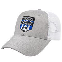 Structured Heathered Polyester with Ultra Soft Mesh Back Cap - greywhitehat
