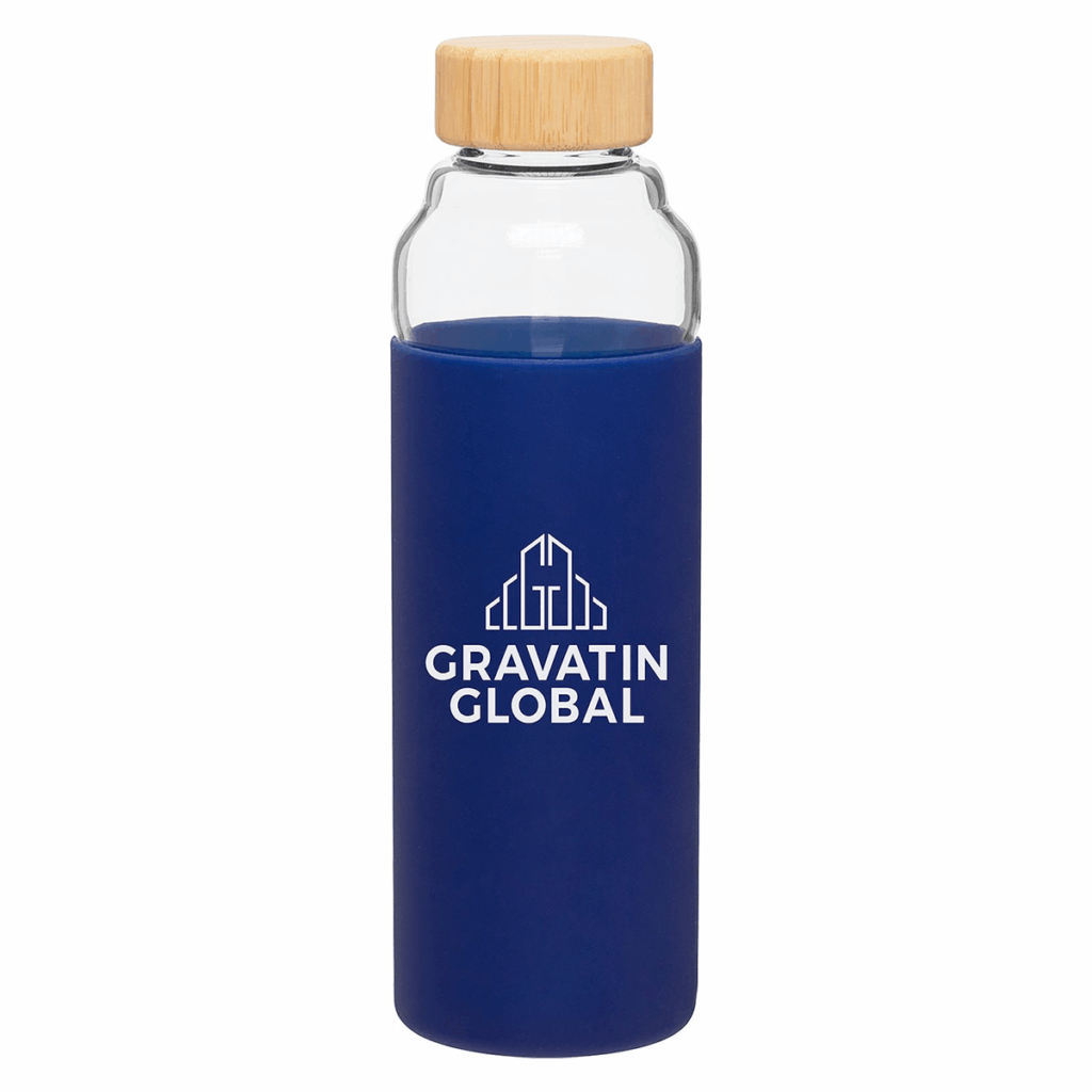 h2go bali Glass Water Bottle – 18 oz - h2go bali Glass Water Bottle 8211 18 oz 8211 Blue