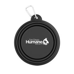 Collapsible Silicone Pet Bowl with Carabiner - pt8701-black