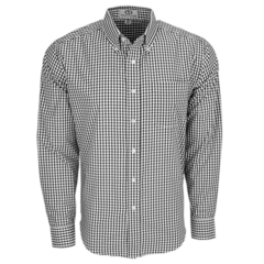 Easy-Care Gingham Check Shirt - 1107_Black_White_front