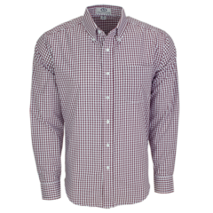 Easy-Care Gingham Check Shirt - 1107_Deep_Maroon_White_front