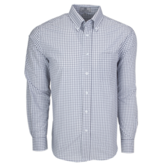 Easy-Care Gingham Check Shirt - 1107_Grey_White_front