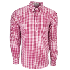 Easy-Care Gingham Check Shirt - 1107_Sport_Red_White_front