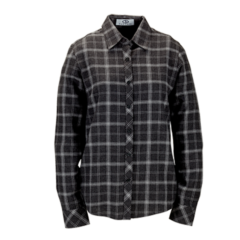 Women’s Brewer Flannel - 1974_Charcoal_With_Light_Grey_Check_front