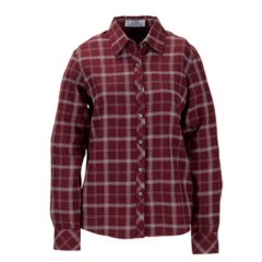 Women’s Brewer Flannel - 1974_Deep_Maroon_With_Light_Grey_Check_front