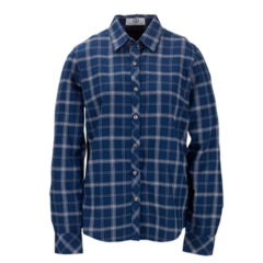 Women’s Brewer Flannel - 1974_True_Navy_With_Light_Grey_Check_front