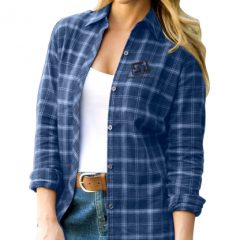 Women’s Brewer Flannel - 1974_True_Navy_With_Light_Grey_Check_silo