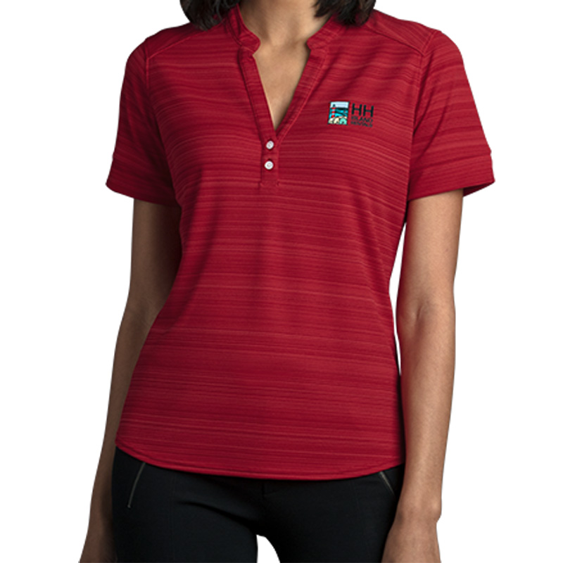 Women’s Vansport™ Strata Textured Henley - 2796_Sport_Red_silo_logo