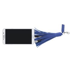 Charging Cables on Tassel Key Ring - 2966_BLU_Inset