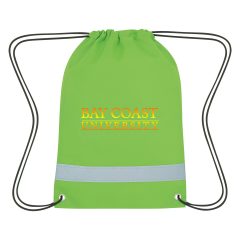 Lil’ Bit Reflective Non-Woven Drawstring Backpack - 3301_LIM_Colorbrite