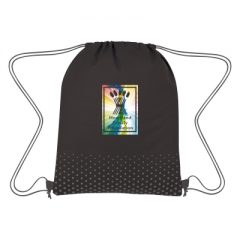 Connect the Dots Non-Woven Drawstring Backpack - 3376_BLKGRA_Colorbrite
