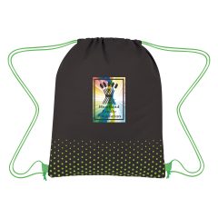 Connect the Dots Non-Woven Drawstring Backpack - 3376_BLKLIM_Colorbrite