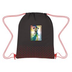 Connect the Dots Non-Woven Drawstring Backpack - 3376_BLKRED_Colorbrite