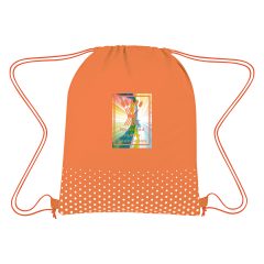 Connect the Dots Non-Woven Drawstring Backpack - 3376_ORNWHT_Colorbrite