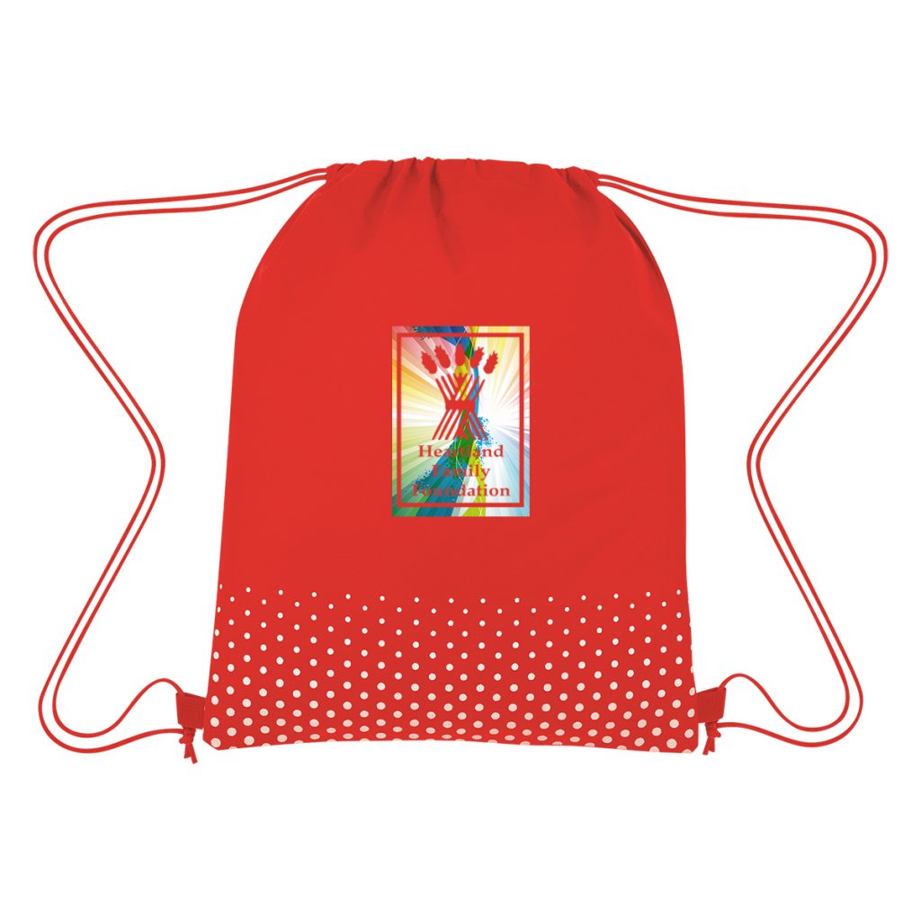 Connect the Dots Non-Woven Drawstring Backpack - 3376_REDWHT_Colorbrite