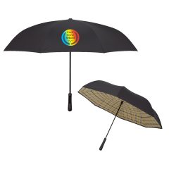 Tartan Inversion Umbrella – 48″ Arc - 4043_TANBLK_Colorbrite