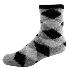 Fashion Fuzzy Feet - Grey Argyle