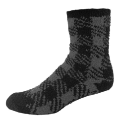 Fashion Fuzzy Feet - Greybuffaloplaid