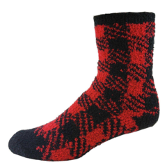 Fashion Fuzzy Feet - Redbuffaloplaid