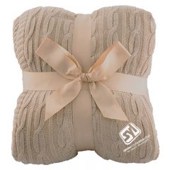 Cable Knit Blanket - a4847 latte 2070