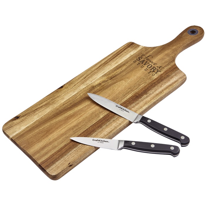 CraftKitchen™ Rectangle Board & Knives Gift Set - lg_26404
