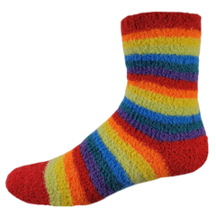 Fashion Fuzzy Feet - rainbowstripe