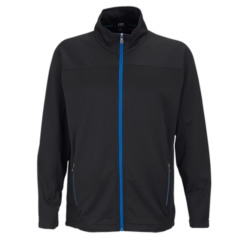 Brushed Back Micro-Fleece Full-Zip Jacket - 3275_Black_Royal_front