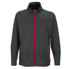 Brushed Back Micro-Fleece Full-Zip Jacket - 3275_Dark_Grey_Sport_Red_front