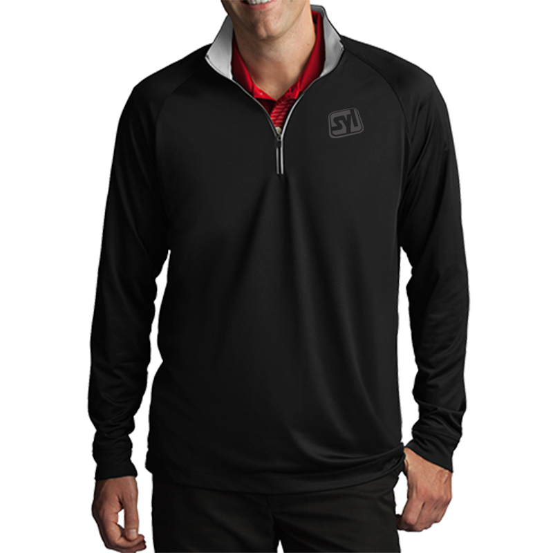 Greg Norman Play Dry® ¼-Zip Performance Mock - mainblack