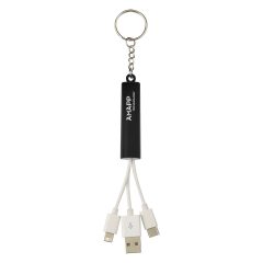 Light Up Charging Cables on Key Ring - 2929_BLK_Laser