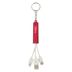 Light Up Charging Cables on Key Ring - 2929_RED_Laser